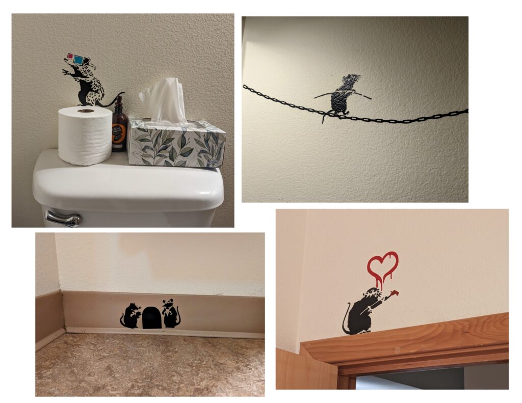 Banksy inspired vinyl art decals for home decor